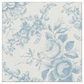 Elegantes blau-weiße Blumentoilette Stoff (Nahaufnahme)