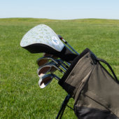 Elegantes blau-weißes Blumenmuster-Monogramm Golf Headcover (In SItu)