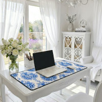 Elegantes blau-weißes mediterranes Damastmuster