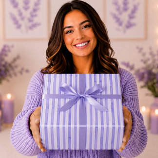 Elegantes Blaubeerblau-Wasserfarben-Streifenmuster Geschenkpapier