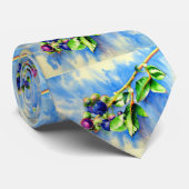 Elegantes Blaubeerengemälde Krawatte (Gerollt)