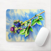 Elegantes Blaubeerengemälde Mousepad (Mit Mouse)