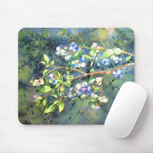 Elegantes Blaubeerengemälde Mousepad (Mit Mouse)