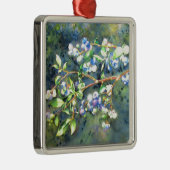 Elegantes Blaubeerengemälde Silbernes Ornament (Rechts)
