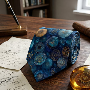Elegantes Blaue Saphir-Ammonitenfossil Krawatte
