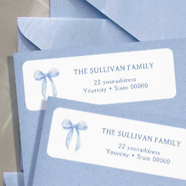 Elegantes, blaues Adressetikett