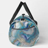 Elegantes blaues Aqua-Marmor Imitate Glitzer Duffle Bag (Rechts)