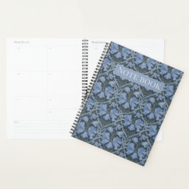 Elegantes blaues Aquarell-Blumenmuster-Einladung Planer