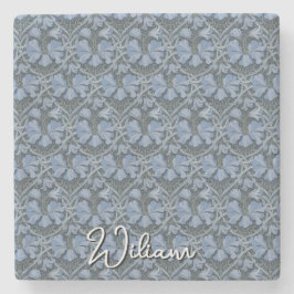 Elegantes blaues Aquarell-Blumenmuster-Einladung Steinuntersetzer