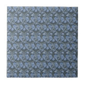 Elegantes blaues Aquarell-Blumenmuster Fliese (Vorderseite)