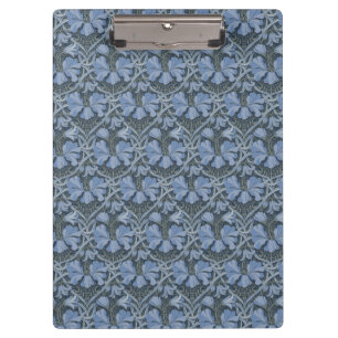 Elegantes blaues Aquarell-Blumenmuster  Klemmbrett