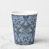 Elegantes blaues Aquarell-Blumenmuster Pappbecher (Vorderseite)