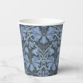 Elegantes blaues Aquarell-Blumenmuster Pappbecher