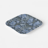Elegantes blaues Aquarell-Blumenmuster Pappteller (Gewinkelt)