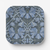 Elegantes blaues Aquarell-Blumenmuster Pappteller (Vorderseite)