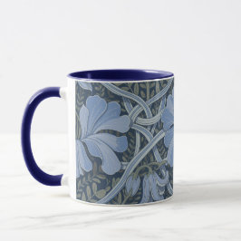 Elegantes blaues Aquarell-Blumenmuster Tasse