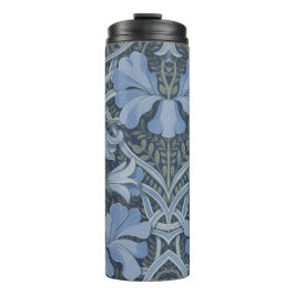 Elegantes blaues Aquarell-Blumenmuster Thermosbecher