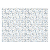 Elegantes blaues Aquarell-Botanikmuster Tischdecke (Vorderseite (Horizontal))