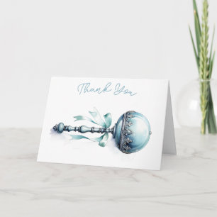 Elegantes blaues Baby-Rassel-Junge-Baby-Shower-Dan Karte