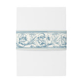 Elegantes blaues Barockmuster Einladungsbanderole (Rückseitenbeispiel)