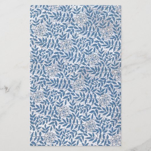 ELEGANTES BLAUES BLUMEN BRIEFPAPIER (Vorderseite)