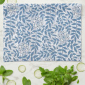 ELEGANTES BLAUES BLUMEN HANDTUCH (Gefaltet)