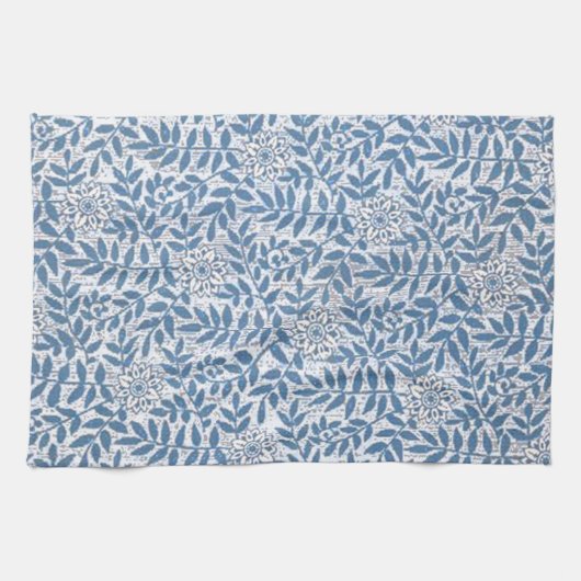 ELEGANTES BLAUES BLUMEN HANDTUCH (Horizontal)