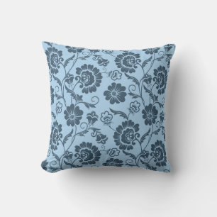 Elegantes blaues Blumen-Kissen Kissen