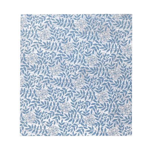 ELEGANTES BLAUES BLUMEN NOTIZBLOCK (Vorderseite)