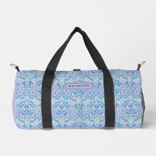 Elegantes blaues Blumenmuster Duffle Bag