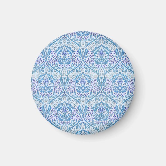 Elegantes blaues Blumenmuster Magnet (Vorne)