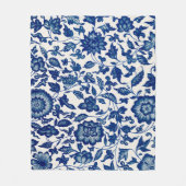 Elegantes blaues Blumenmuster - weiche Fleece Blan (Vorderseite)