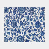Elegantes blaues Blumenmuster - weiche Fleece Blan (Vorderseite (Horizontal))