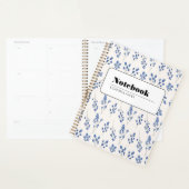Elegantes blaues Blumennotizbuch Planer (Anzeige)