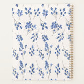 Elegantes blaues Blumennotizbuch Planer (Rückseite)