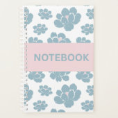 Elegantes blaues Blumennotizbuch Planer (Vorderseite)