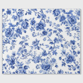 Elegantes blaues Blumenverpackungspapier  Geschenkpapier (Flach)