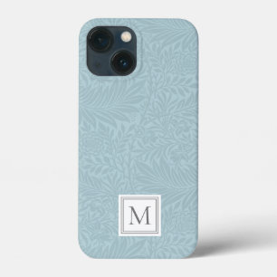 Elegantes Blaues Boho-Botanisches Muster-Monogramm Case-Mate iPhone Hülle