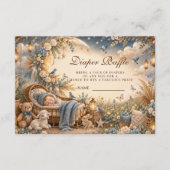 Elegantes Blaues Boho-Windel-Raffle Begleitkarte (Vorderseite)
