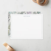 Elegantes blaues botanisches Aquarellmuster Mitteilungskarte (Vorderseite/Rückseite Beispiel)