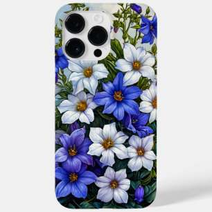 Elegantes blaues botanisches Blumendesign, sanfte  Case-Mate iPhone 14 Pro Max Hülle