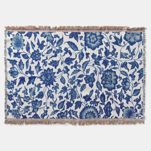 Elegantes blaues botanisches Muster - Wölbenwirbel Decke (Vorderseite)