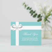 Elegantes blaues Brautparty danken Ihnen zu Dankeskarte (Stehend Vorderseite)