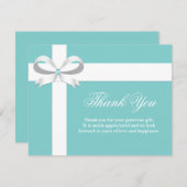 Elegantes blaues Brautparty danken Ihnen zu Dankeskarte (Vorne/Hinten)