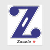 Elegantes blaues Buchstaben-Z-Monogramm Aufkleber (Blatt)
