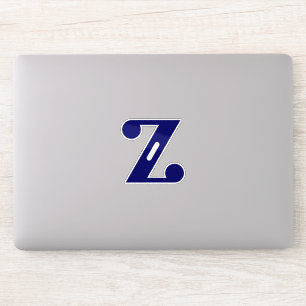 Elegantes blaues Buchstaben-Z-Monogramm Aufkleber