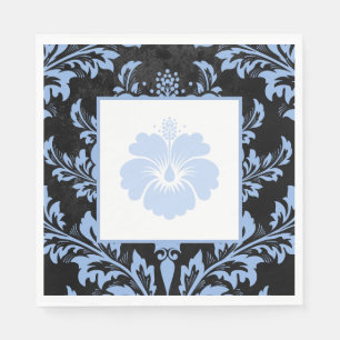 Elegantes blaues Damast Weihnachtskundenpapier Serviette