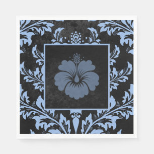 Elegantes blaues Damast Weihnachtskundenpapier Serviette