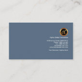 Elegantes blaues energisches geometrisches visitenkarte (Rückseite)