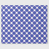 Elegantes, blaues Eye Blau geometrisches Kunstmust Geschenkpapier (Flach)